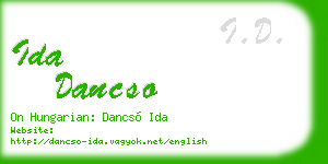 ida dancso business card