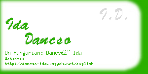 ida dancso business card